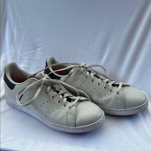 Adidas White and Blue Sneakers Classic Low-Top Design